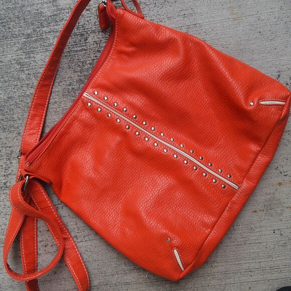 Marc Ecko Handbags - Red by Marc Ecko Studded Shoulder Purse Pebbled Hobo Bag Y2K Orange